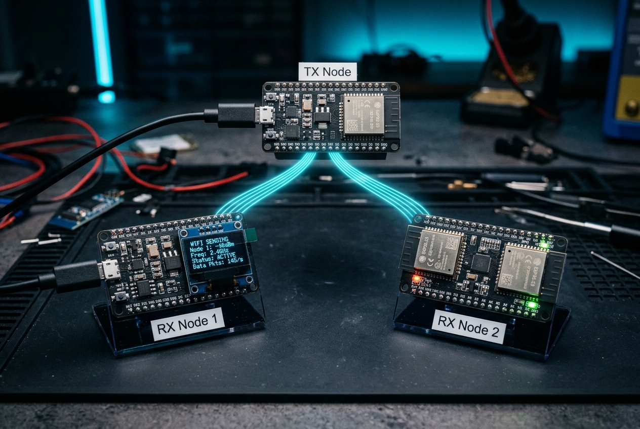 ESP32 Transmitter and Receiver Sensing Grid